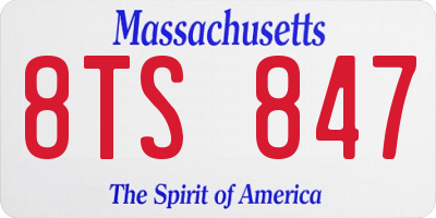 MA license plate 8TS847