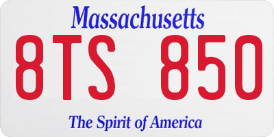 MA license plate 8TS850