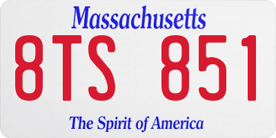 MA license plate 8TS851