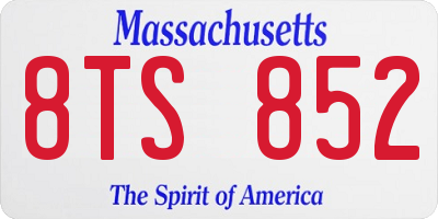 MA license plate 8TS852