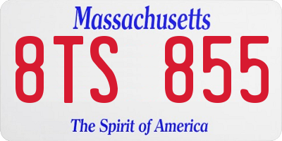 MA license plate 8TS855