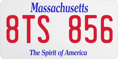 MA license plate 8TS856