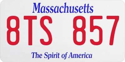MA license plate 8TS857