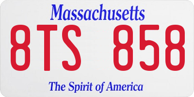 MA license plate 8TS858