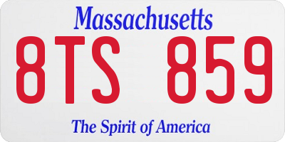 MA license plate 8TS859