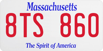 MA license plate 8TS860