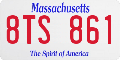 MA license plate 8TS861