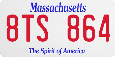 MA license plate 8TS864