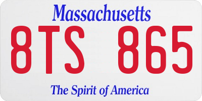 MA license plate 8TS865