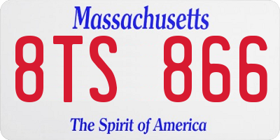 MA license plate 8TS866