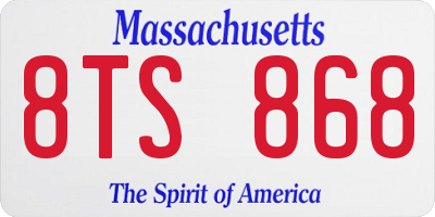 MA license plate 8TS868