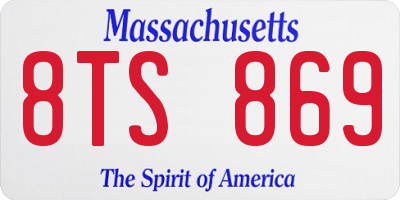 MA license plate 8TS869
