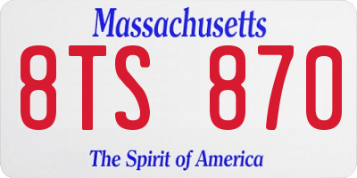 MA license plate 8TS870