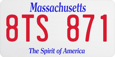 MA license plate 8TS871