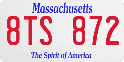 MA license plate 8TS872