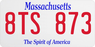 MA license plate 8TS873