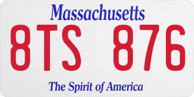 MA license plate 8TS876