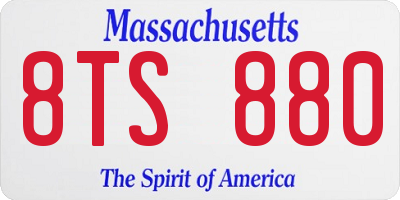 MA license plate 8TS880