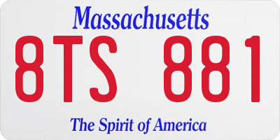 MA license plate 8TS881