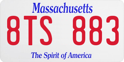 MA license plate 8TS883