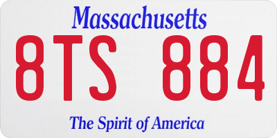 MA license plate 8TS884