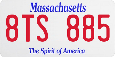 MA license plate 8TS885