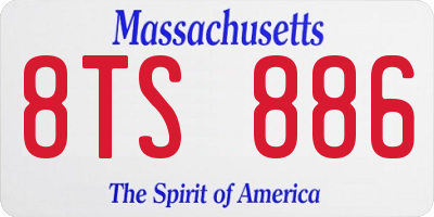 MA license plate 8TS886