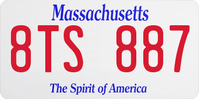 MA license plate 8TS887