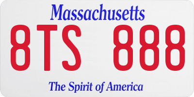 MA license plate 8TS888