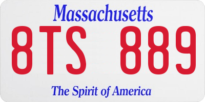 MA license plate 8TS889