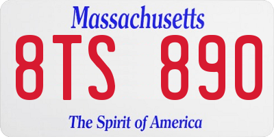MA license plate 8TS890
