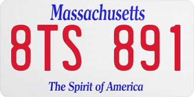 MA license plate 8TS891