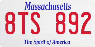 MA license plate 8TS892