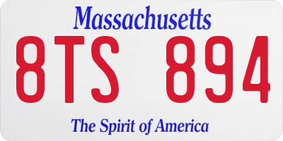MA license plate 8TS894