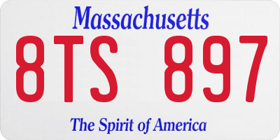 MA license plate 8TS897