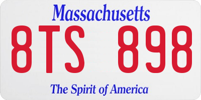 MA license plate 8TS898