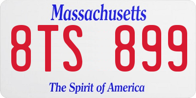 MA license plate 8TS899