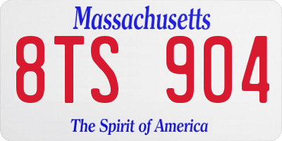 MA license plate 8TS904