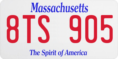 MA license plate 8TS905