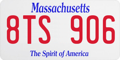 MA license plate 8TS906