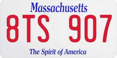 MA license plate 8TS907
