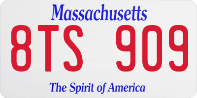 MA license plate 8TS909