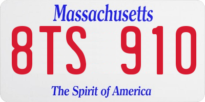 MA license plate 8TS910