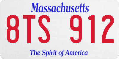 MA license plate 8TS912
