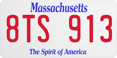 MA license plate 8TS913
