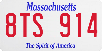 MA license plate 8TS914