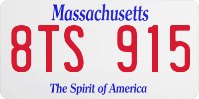 MA license plate 8TS915