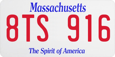 MA license plate 8TS916