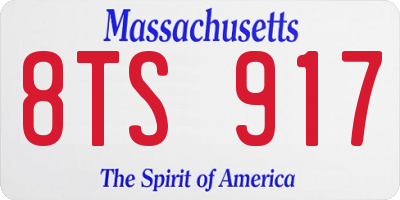 MA license plate 8TS917