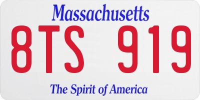 MA license plate 8TS919